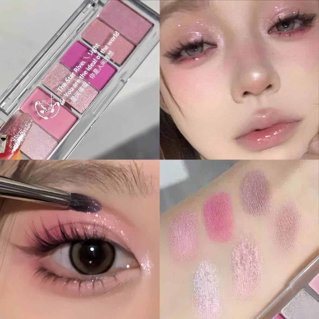 Summer Ice Penetration Blue and Green! Cool Series Dopamine Eye Shadow Plate 2025 New Super Fire Makeup Pearlescent Blue Women