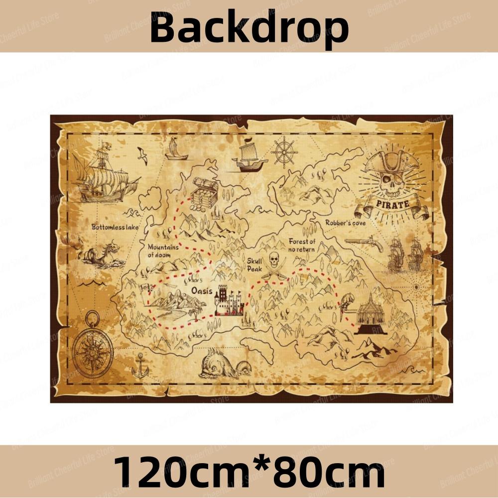 Caribbean Pirates Birthday Decorations Paper Plate Cup Napkins Banner Tablecloth For Kids Boys Baby Shower Pirate Party Supplies