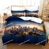 Fashion 3D Print New York City Night View Bedding Set Duvet Cover Quilt Cover Pillowcase Comforter King Queen Size Boys Adult