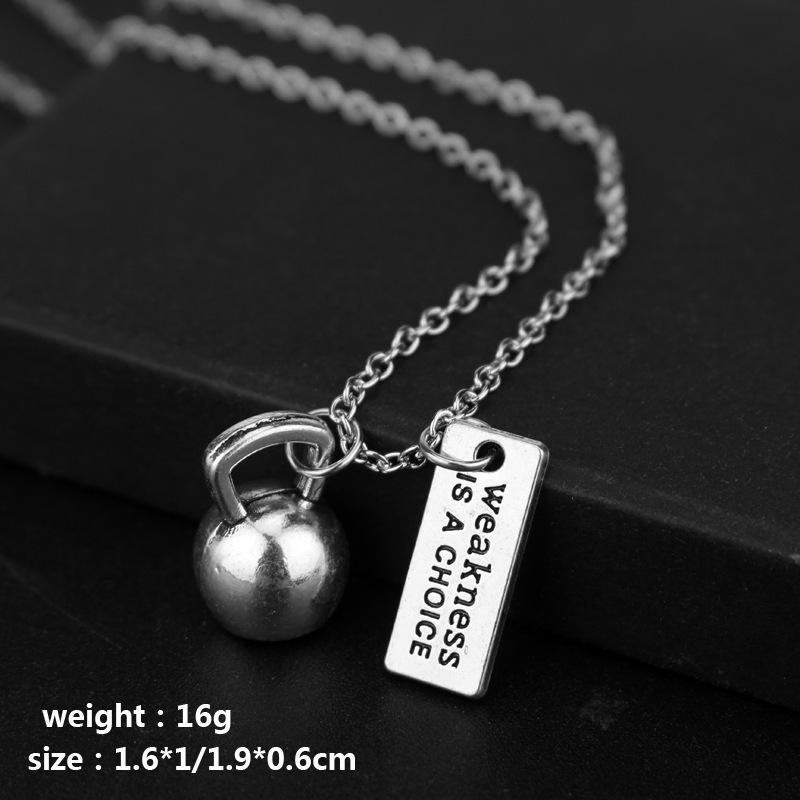 Unisex Fitness Hantel Halskette mit Langhantel Anhänger