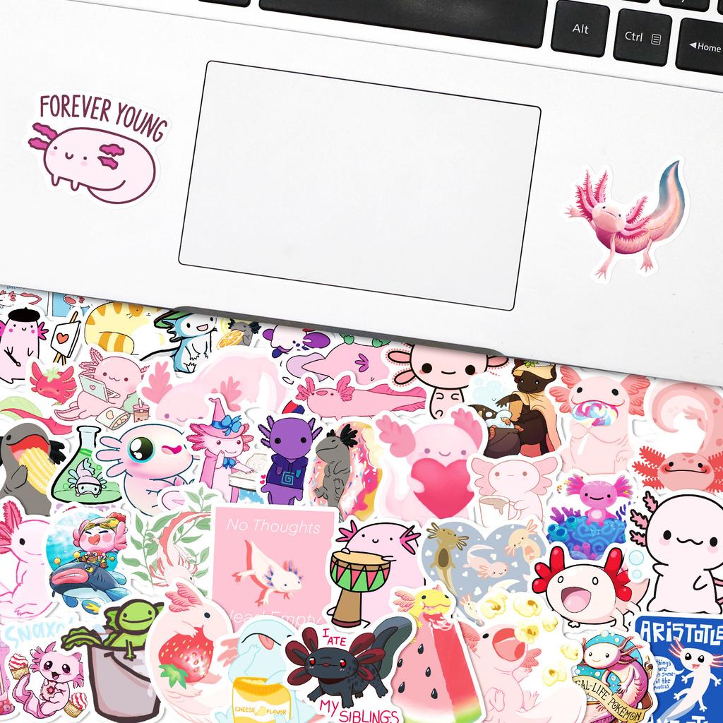 50 Cute Salamander Series Stickers, Cartoon Animal Salamander Axolotl Graffiti Sticker Diy Salamander Sticker
