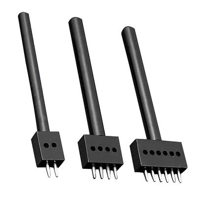 Professional 4/5/6mm Spacing Punch Kit 2/4/6 Holes Stitching Tool for Leather Canvas Bag Making Silent Mute Design