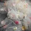 Fantasy Flower Tulle Veil Fabric Background Decoration Wedding Dress Children's Clothing 3D Flower Mesh Fabric 100x150cm