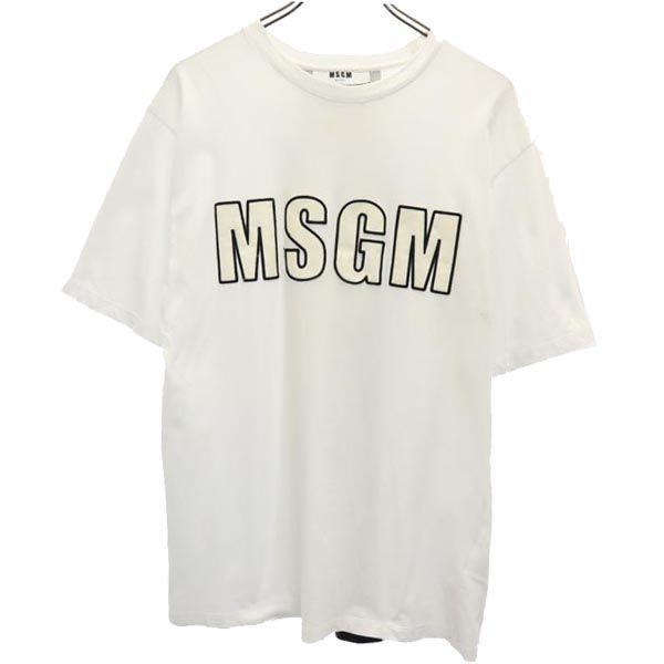 MSGM Made In Italy Print Short Sleeve T-shirt XS White Men's Used