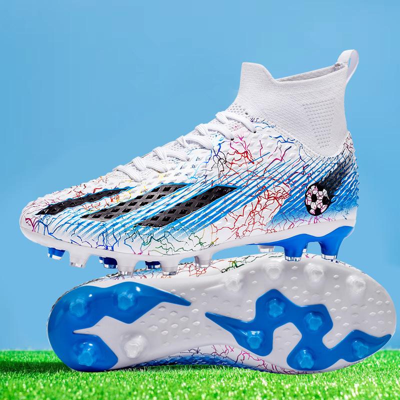 New football shoes men's and women's high-top spikes broken nails student boys training game