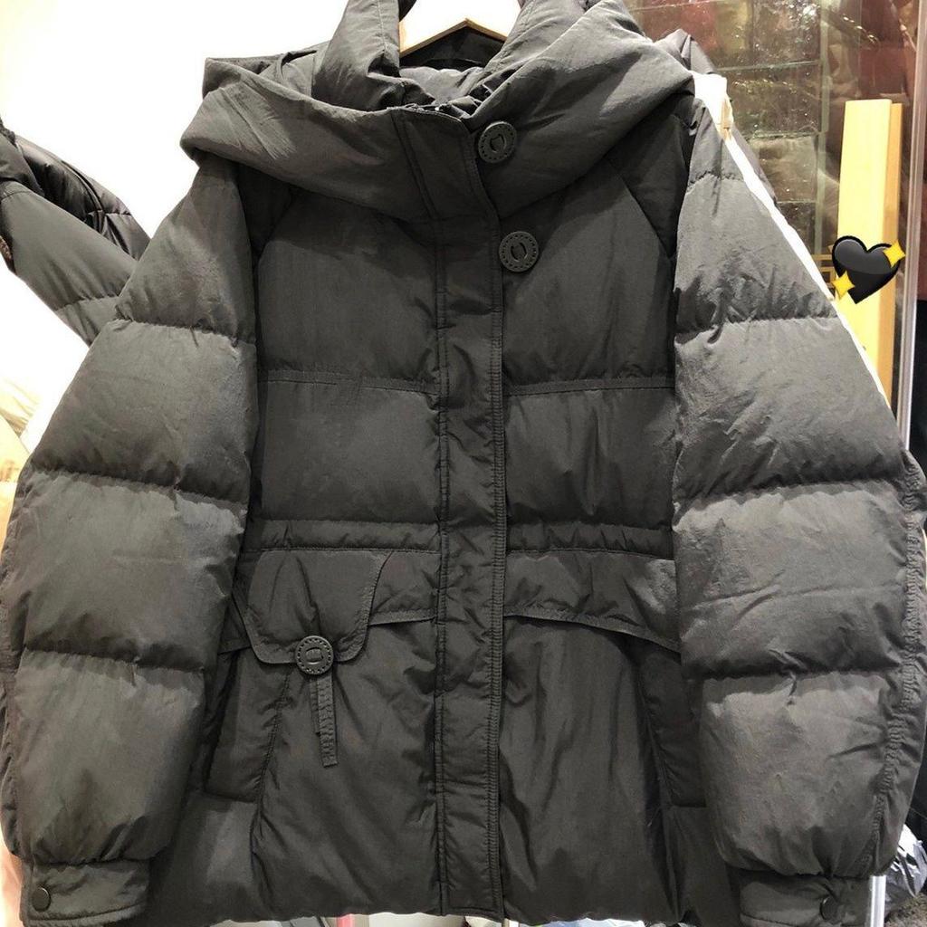 Damen Mittellange Daunenjacke mit Kapuze im koreanischen Stil - Slim Fit, Warme Winter-Pendler-Oberbekleidung