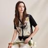 Zhaojun Women's Mulberry Silk Floral Print Knit Cardigan