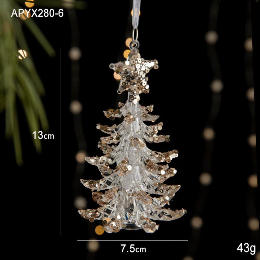 Acrylic Acrylic Snowflake Icicle Ornaments White Lifelike Drop Pendants Crystal Christmas Deer Pendant Xmas Tree New Year 2025