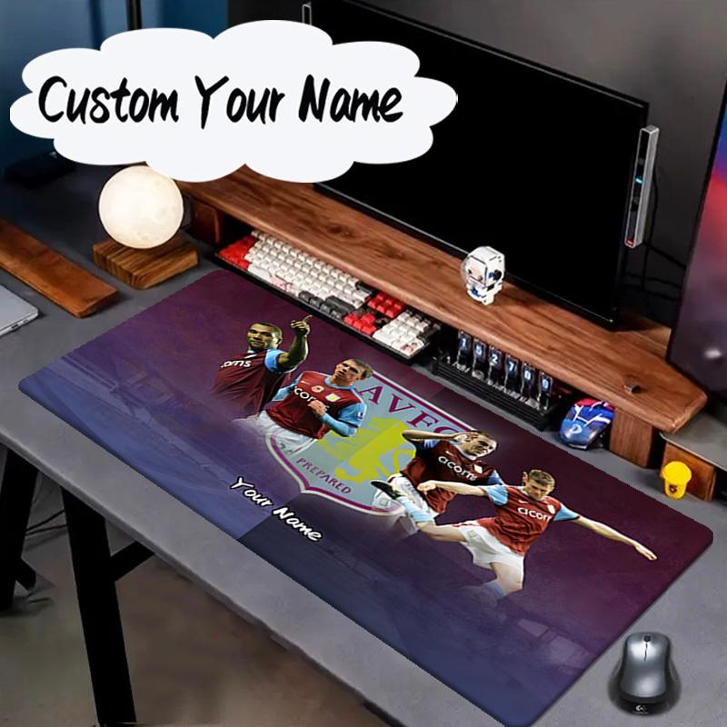 Custom Name Mouse Pad Aston Villa Fc Crest Mouse Pad, Gaming Mouse Pad, Keyboard Pad, Desk Decor for Computer Notebook Fan Birthday Gift