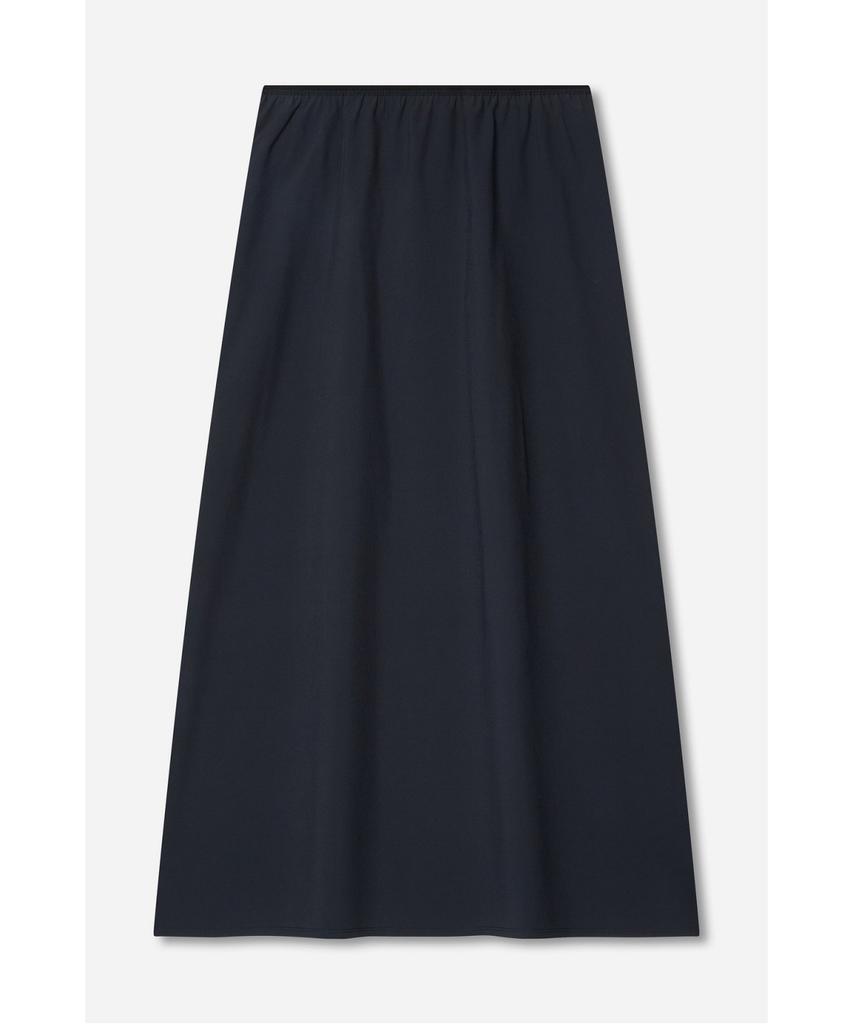 Jaa [Jaah] Elastic Waist Long Skirt Navy