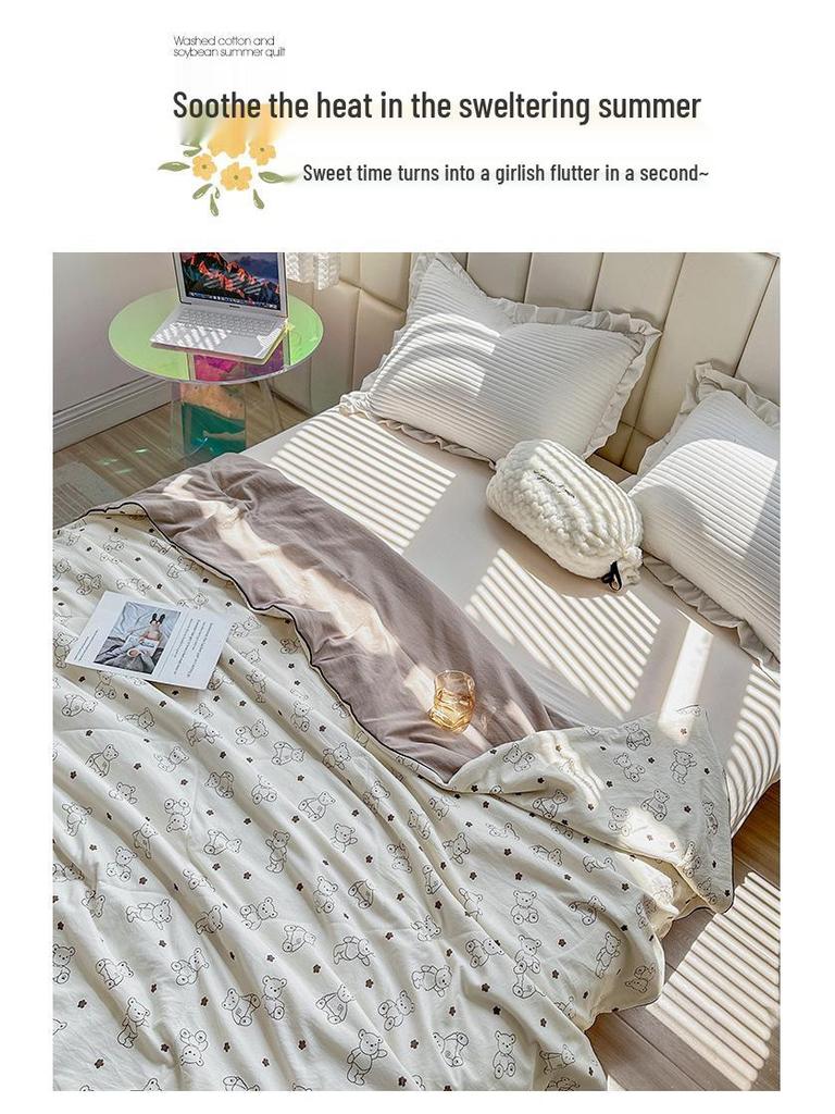Double Layer Gauze Summer Quilt: Soft, Machine Washable, Class A for Mother and Baby