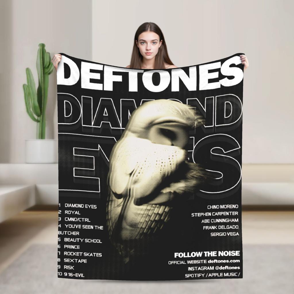 Deftones Metal Band Warm Soft Blanket  Picnic Plush Throw Blanket Pattern Couch Chair Flannel Bedspread Sofa Bed Cover