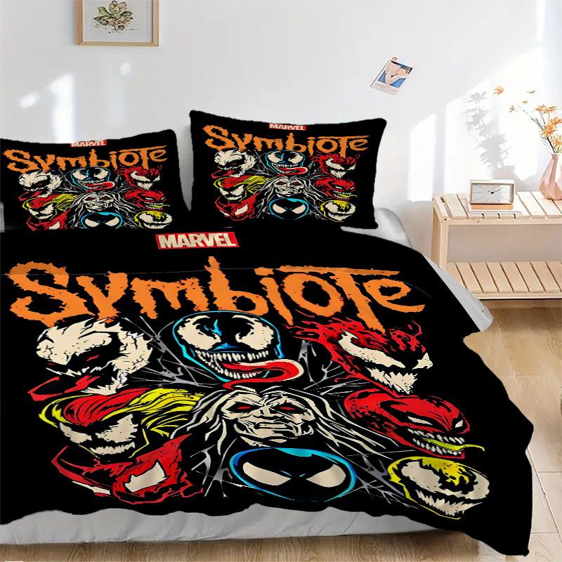 

3pcs Symbiote Print Duvet Cover Set, 1 Duvet Cover + 2 Pillowcases (No Insert), High-Definition Print, Home & Dorm Set yy251208045 135x200cm