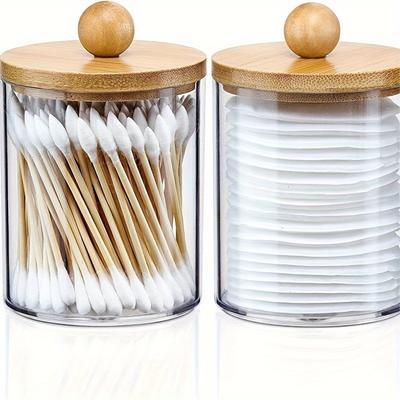 Acrylic Cotton Swab Makeup Organizer Cosmetics Storage Box Portable Makeup Cotton Pad Holder Container Storage Case