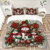 3pcs Christmas Snowmen Bedding Set, Includes Quilt Cover and Pillowcases, Suitable for All Seasons
