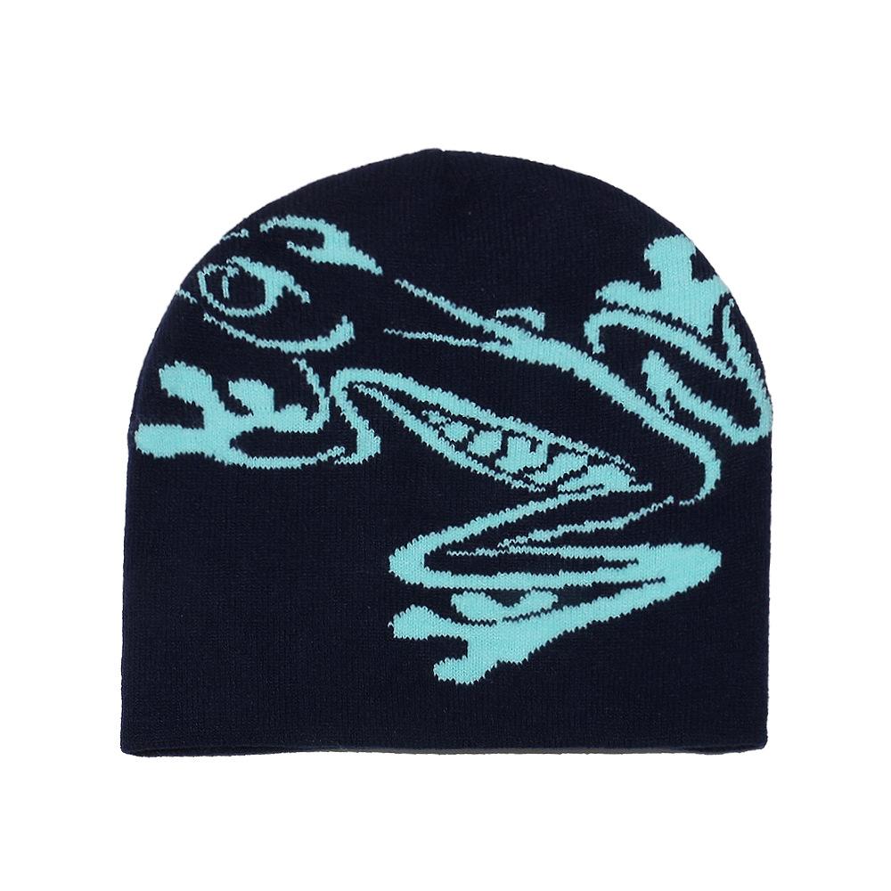 

Autumn and winter new wool pullover hat brimless cap warm frog knitted hat cold hat woman M（56-58cm） темно-синий