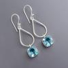 Rare Sky Blue Topaz Gemstone 925 Sterling Silver Handmade Jewelry Earrings 1.90" EE-7-7