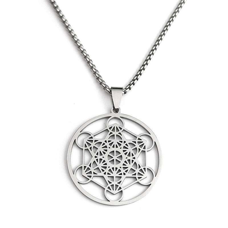 Metatron Angel Seal Geometric Kabbalah Garden Stainless Steel Unisex Necklace