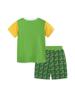Plaid Boys' Shorts & Excavator Print Shirt Set - Summer Two-Piece Outfit