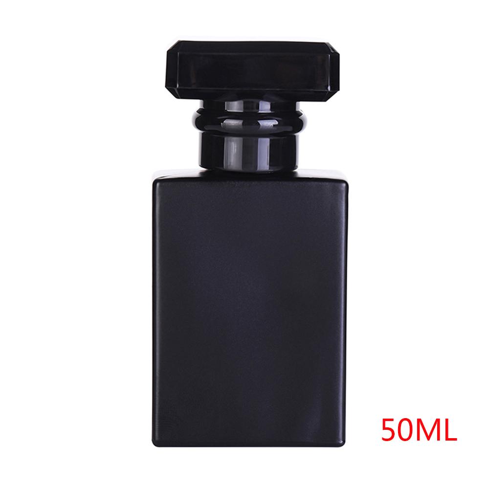 

30 мл 50 мл Квадратный Кристально Прозрачный Стеклянный Атомайзер Флакон для Духов Флакон-Спрей Многоразовый Флакон black-Large