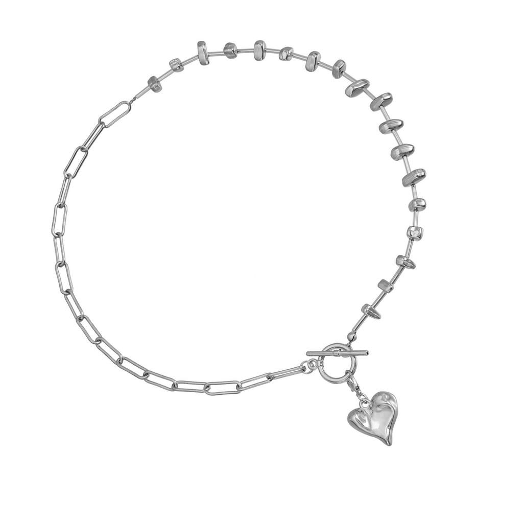 Vintage Inspired Necklace Adjustable Multi Section Heart Charm Collarbone Chain Romantic Jewelry Gift for Women