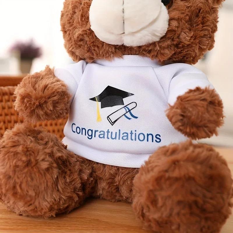 Graduation Bear Stuffed Animals Plush Bear with Hat for 2026 Commemorative Ceremony DIY Present Party Photo Prop for Kid Student