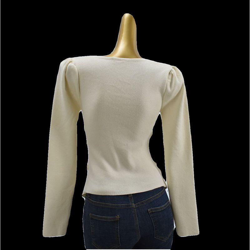 Cardigan V Neck Asymmetrical Single-Breasted Long Sleeve Silm Pure Color Knitting Sweater Plaid Stretch Female Fashion Stylish