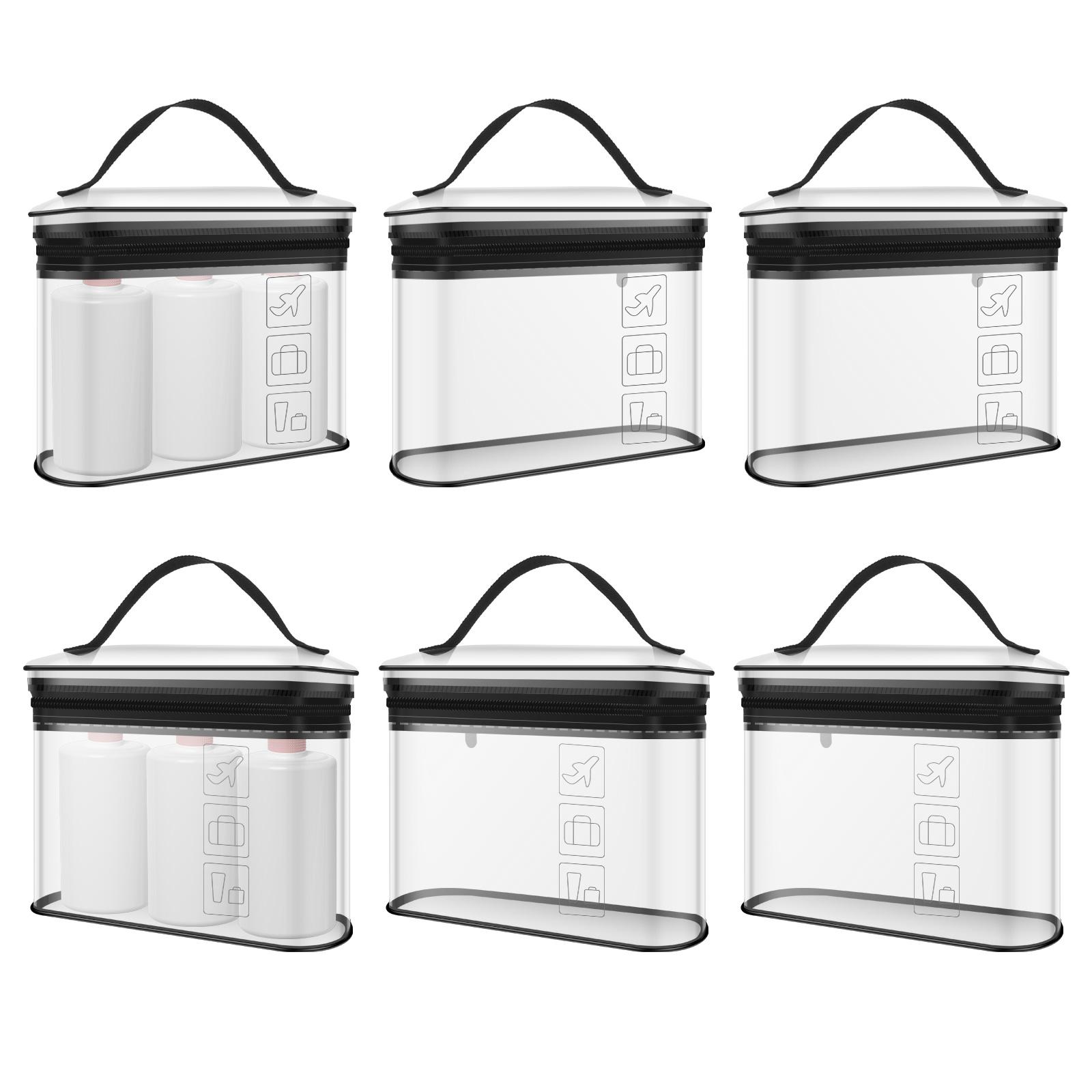 

6 Pcs Transparent Cosmetic Bag PVC Waterproof Zipper Makeup Bag Portable Women Men Travel Clear Toiletry Wash Bag Organizer