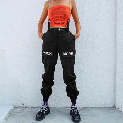 high waisted cargo pants with chain