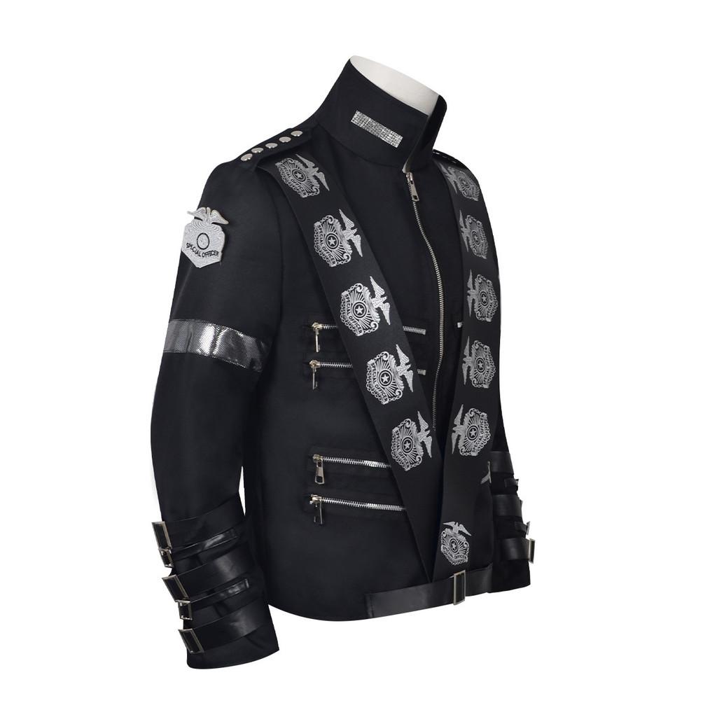 Giacca Costume di Michael Jackson Per Cosplay e Performance sul Palco in Tessuto di Poliestere Per Uso Teatrale