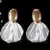 2023 Neue Vintage Silberfarbe Metall Große Muschel Ohrstecker für Frauen Mode Punk Geometrie Hängeohrringe Schmuck
