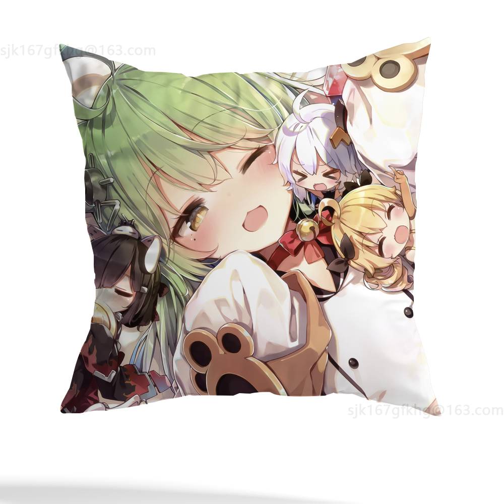 A-Atago Azur Lane Kissenbezug Quadratisch Beidseitig bedruckt Kurzplüsch Sofakissenbezug Schlafzimmer Nachttischkissen