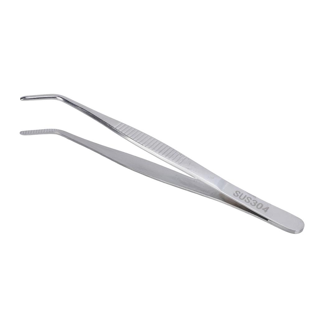 16cm Stainless Steel Tweezers 304 High Accuracy Serrated Fine Tip Tweezer for Laboratory Surgical