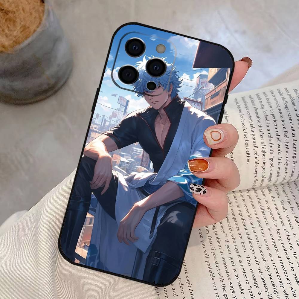 Gintama Gintoki Sakata Phone Case For iPhone 17, 16,15,14,13,12,11 Plus,Pro Max, Others Soft Black Cover