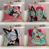 Thrilling PSYCHO CUTIESS Cushion Cover Breathable and skinfriendly linen pillowcase square removable and washable cushion