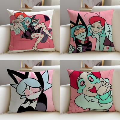 Thrilling PSYCHO CUTIESS Cushion Cover Breathable and Skinfriendly Linen Pillowcase Square Removable and Washable Cushion