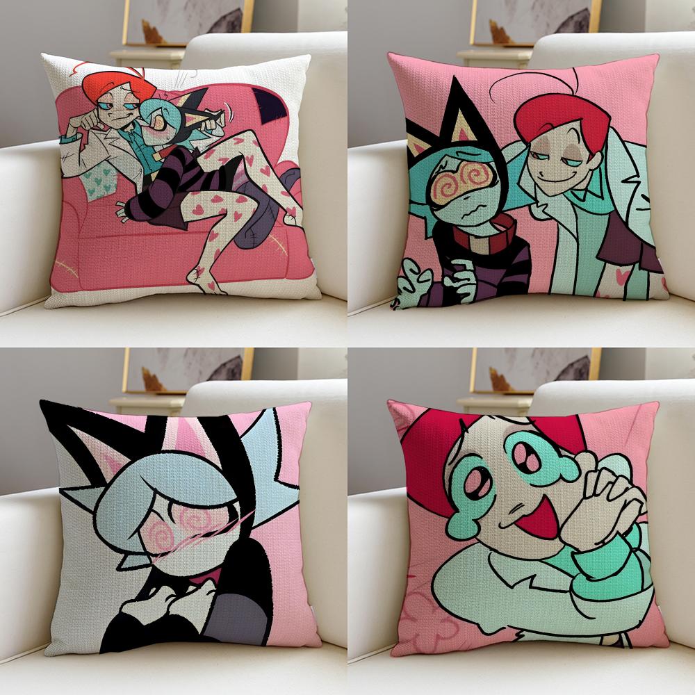 Thrilling PSYCHO CUTIESS Cushion Cover Breathable and skinfriendly linen pillowcase square removable and washable cushion