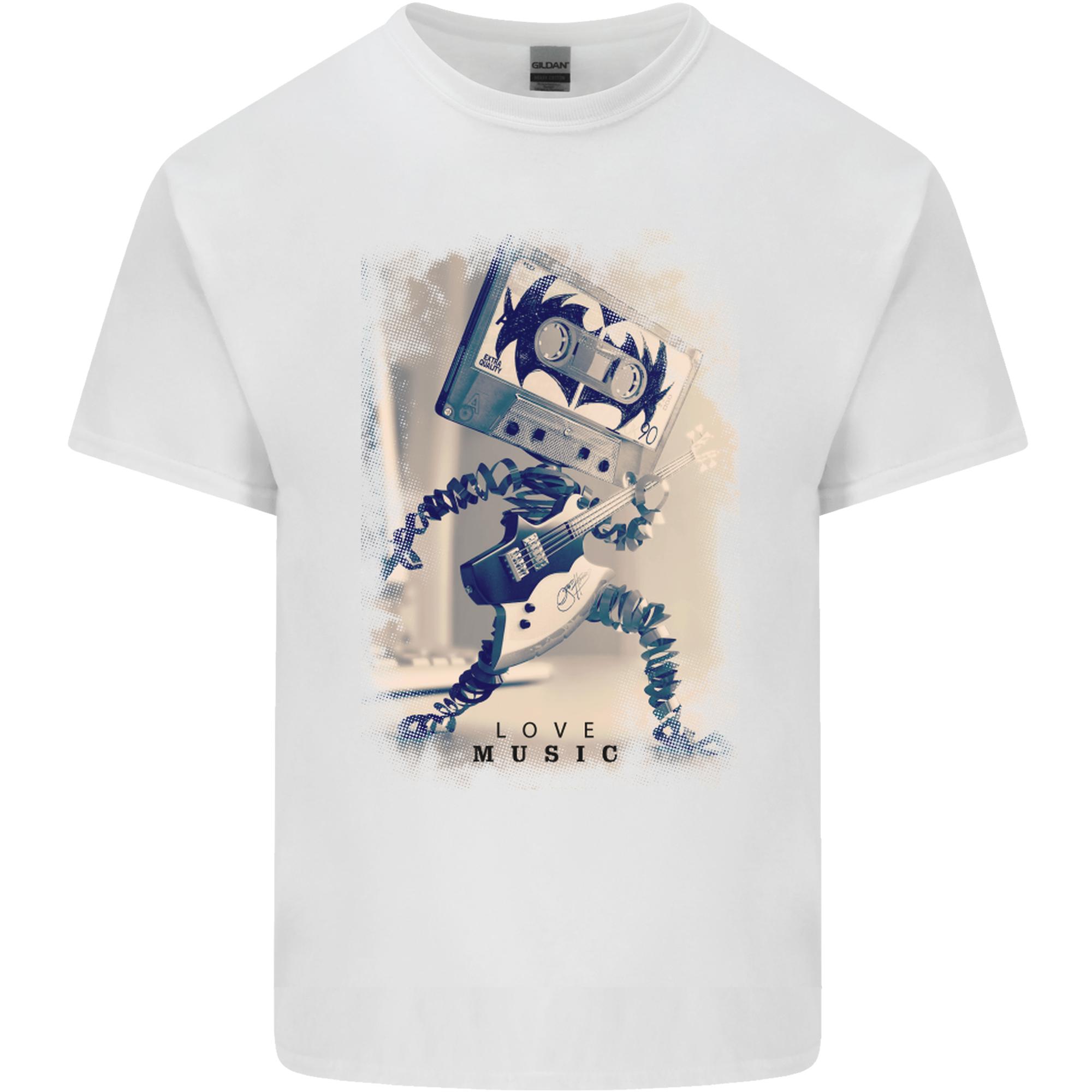 Love Music Rock n Roll Guitar Unisexs Light Cotton TShirt S