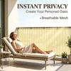 Balcony Privacy Screen, Outdoor Sunshade Fabric, Garden Fence Cover, Apartment Railing Protector with Rope Tie-Downs - Beige