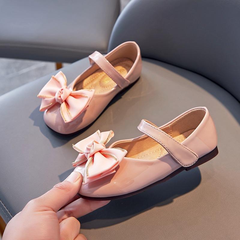 

Newest Girls Bow Princess Leather Shoes Baby Toddler Flats Breathable Casual Children Performance Party Kids Dance Shoes C 25