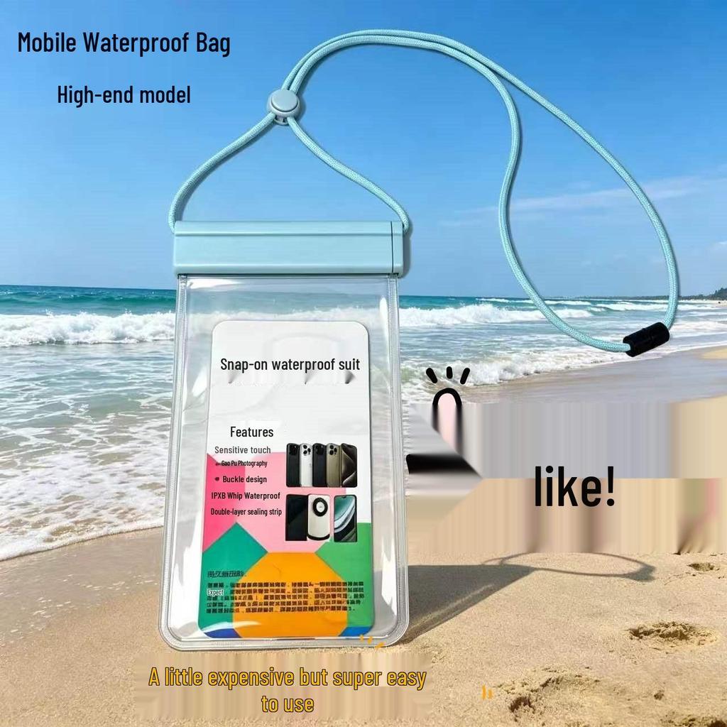 High-End Waterproof TPU Phone Pouch for Swimming, Rafting & Beach - Touchscreen Compatible
