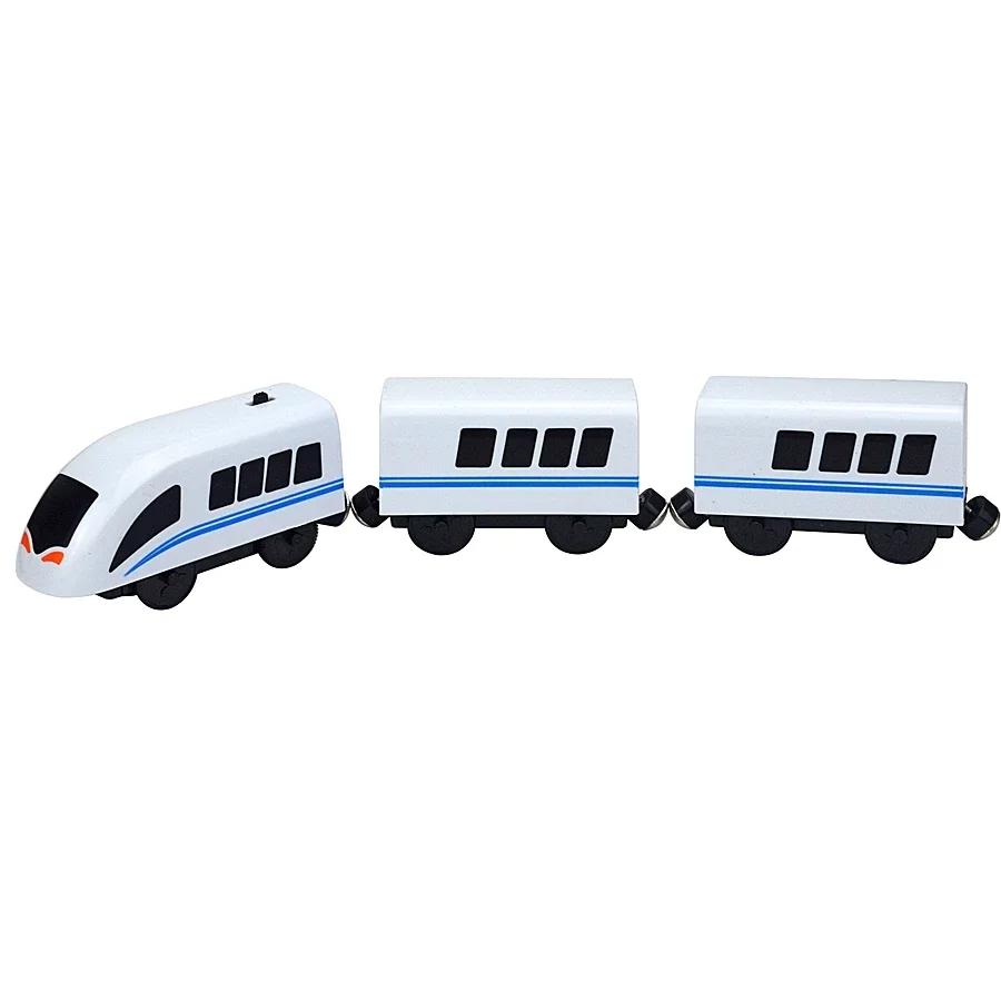 Train Track Wooden Train Toys Magnetic Set Electric Car Locomotive Diecast Slot Fit All Wood Brand Biro Railway Tracks For Kids