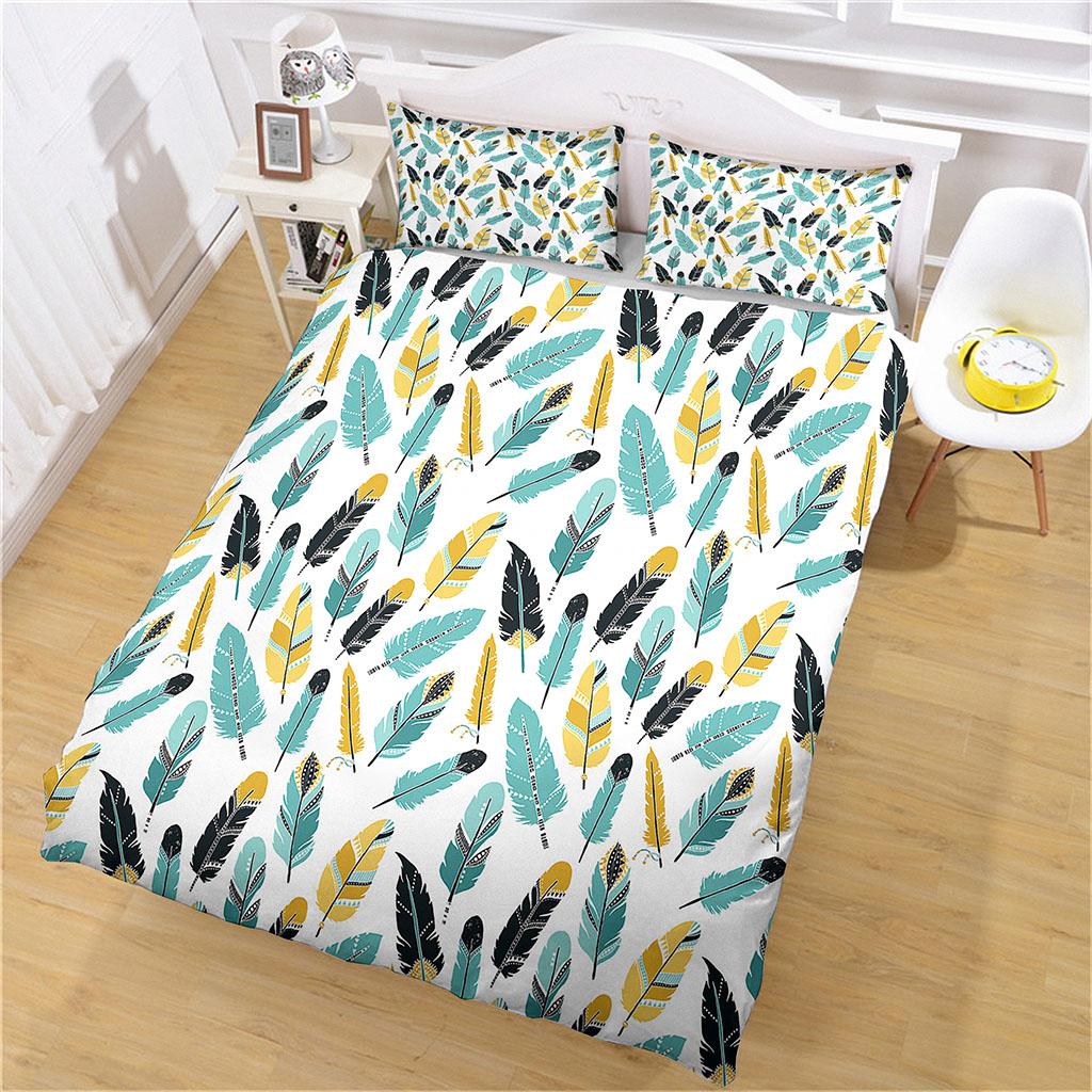 Bedding Collection For Kids Boys Girls Comforter Cover Animal Feathers Quilt Cover With 2 Pillowcase Duvet Cover Double Size Collection