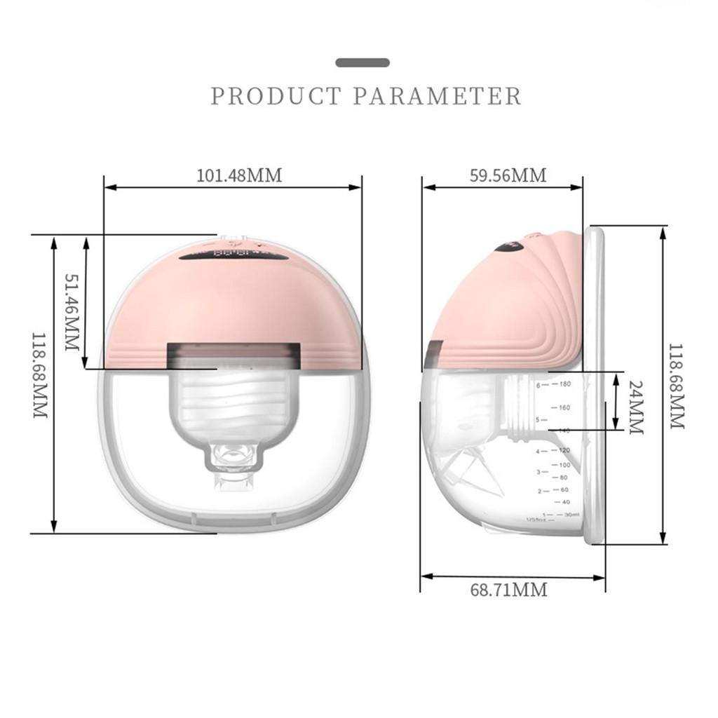 180ML Portable Electric Breast Pump Low Noise Wearable Breast Pump Storage Capacity Breastfeeding Equipment