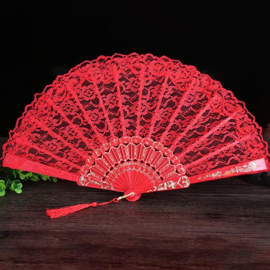 Handheld Folding Fan Faddish Delicate Lightweight Dance Fan Stylish Foldable Hand Fan with Lace Trims Folding Fan for Outdoor
