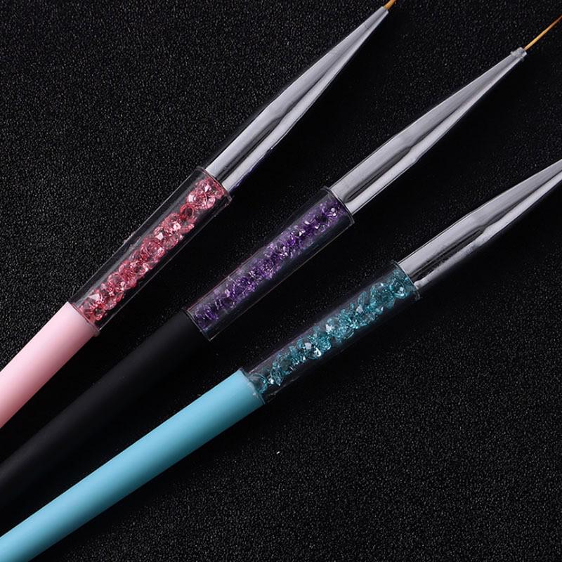 Nail Art Beading & Dotting Pen Set: 3-in-1 Tool for Polka Dots, Rhinestones, Line Drawing & Color Painting - 3 Pieces.