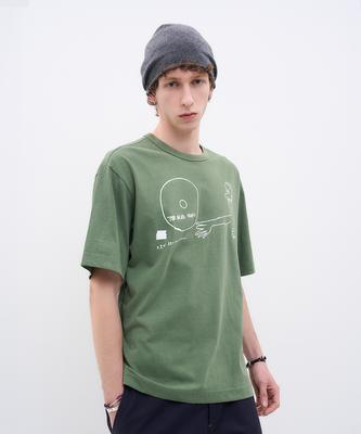 Aepeuteopeulei Sage Art Pigment T-Shirt Green