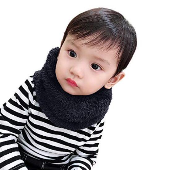 LYING Neck Cold Weather Scarf for Boys and Thick and Warm Boa Solid Toddler Warm Neck Cover for Autumn and Elementary School Cold Outdoor Fashion