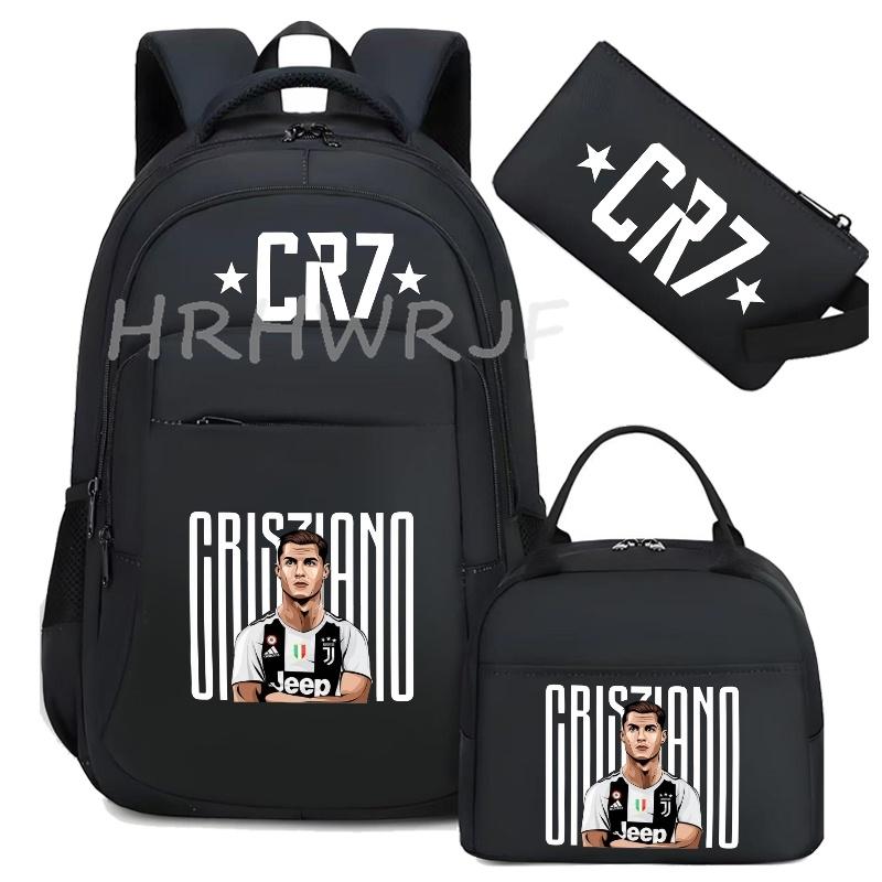 Sports CR7 Camouflage Backpacks With Lunch Bag Men&Women's Casual Canvas School Bags Simple Dual-Shoulder Bag Laptop Travel Bag