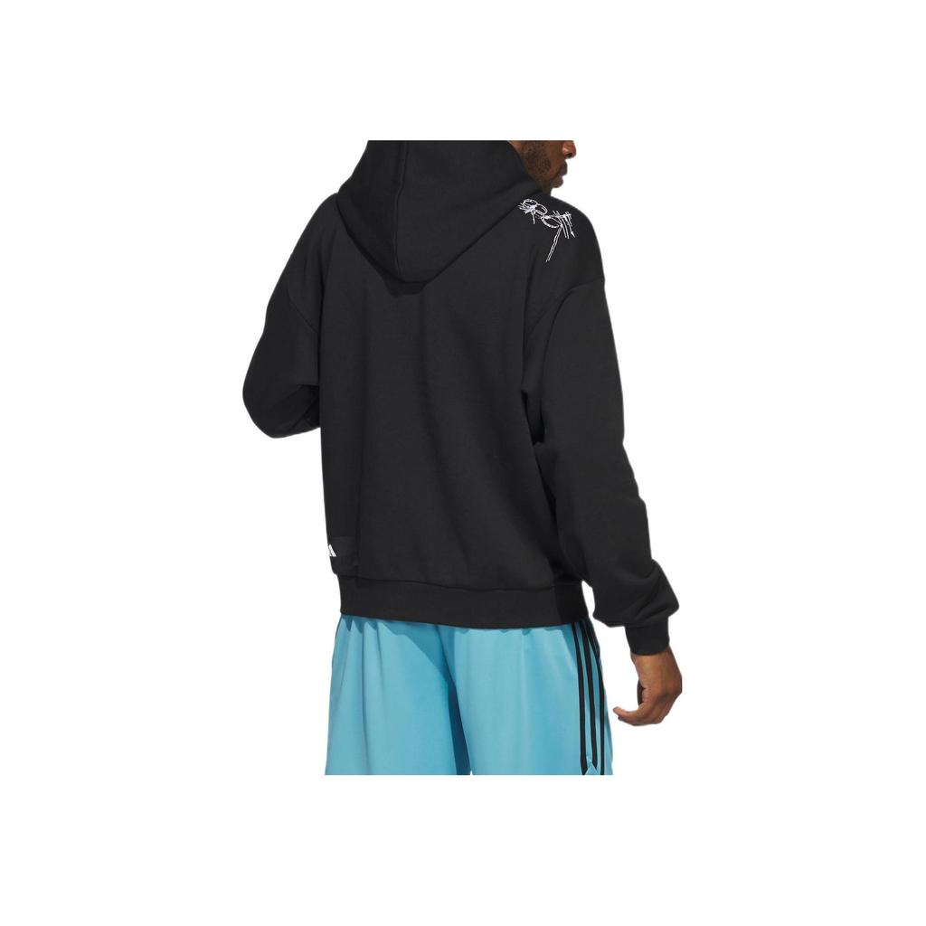 Adidas Solid Color Basketball Hoodie Men Hoodie Black IA1998